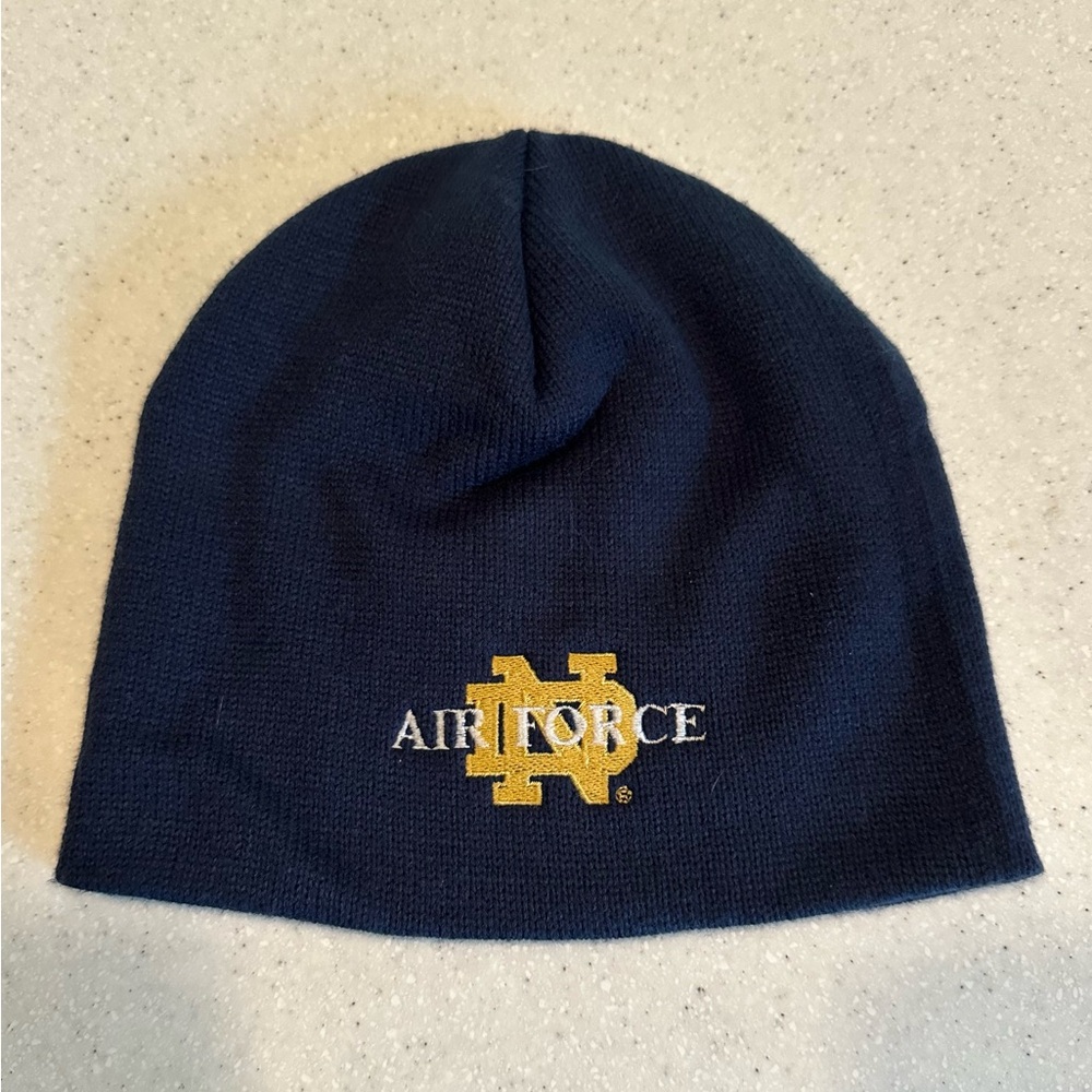 Notre Dame Air Force Beanie Hat Cap! One Size Unisex Fighting Irish! Navy & Gold